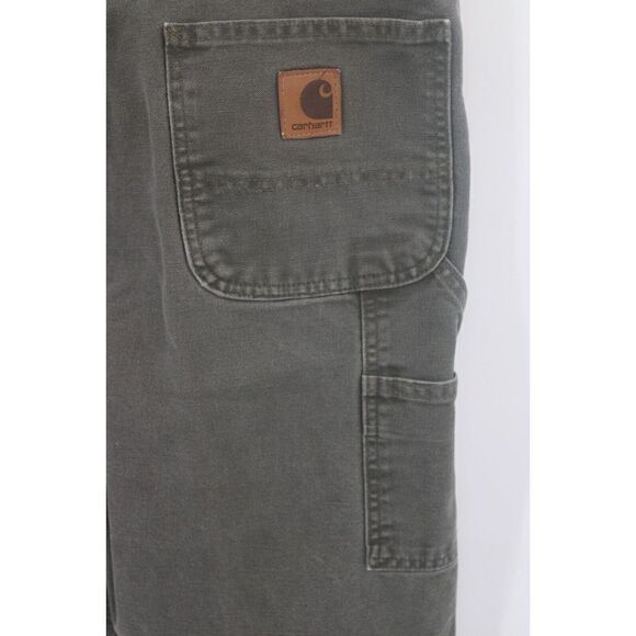 Carhartt B11 MOS Duck Pants Mens 38x30 Green Dungaree Fit Work Carpenter - Picture 6 of 7